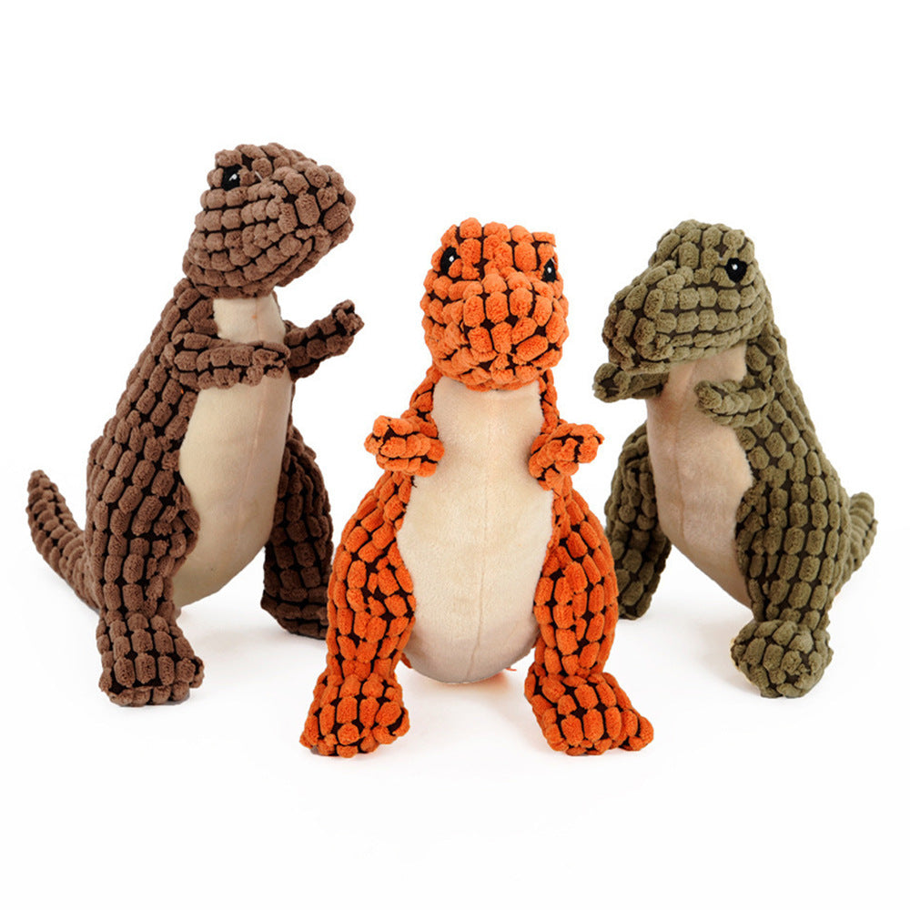 Dinosaur Plush Dog Toy – Squeaky & Chew Fun