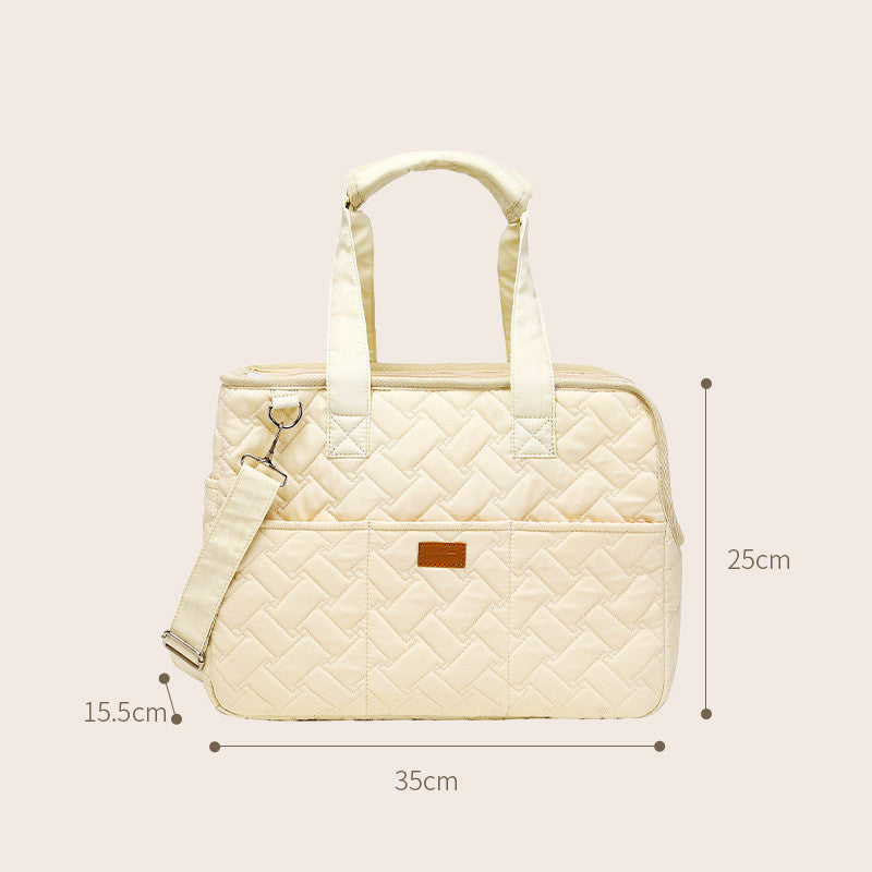 Stylish Quilted Pet Shoulder Bag with Ventilation – Cats & Small Dogs