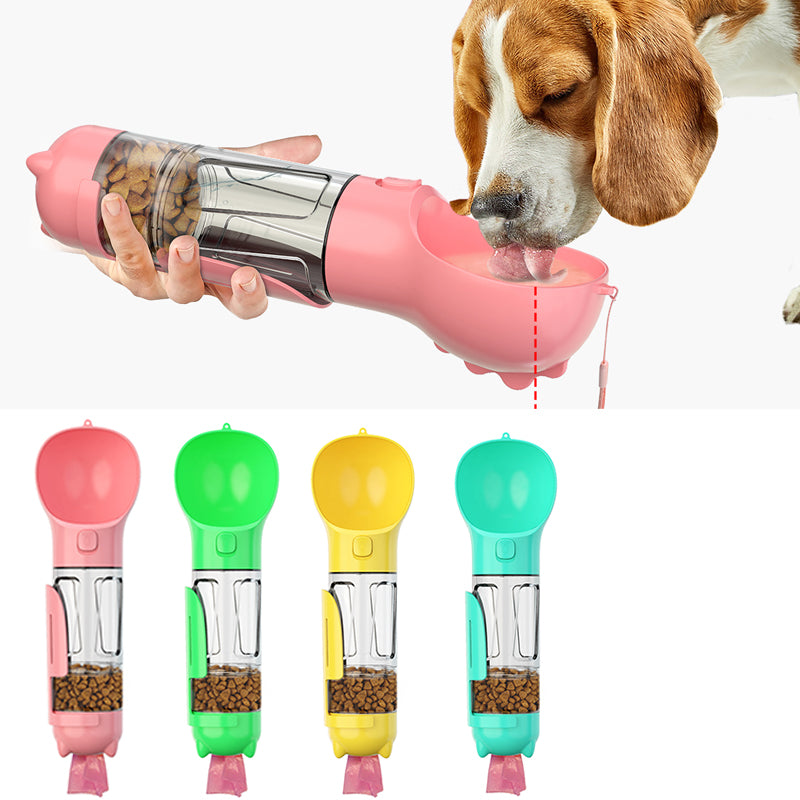 3-in-1 Portable Dog Water Bottle & Food Feeder – 300ml / 500ml