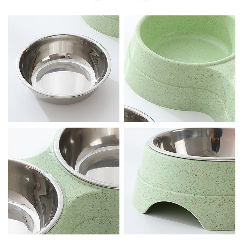 Double Stainless Steel Pet Bowl Set for Food & Water