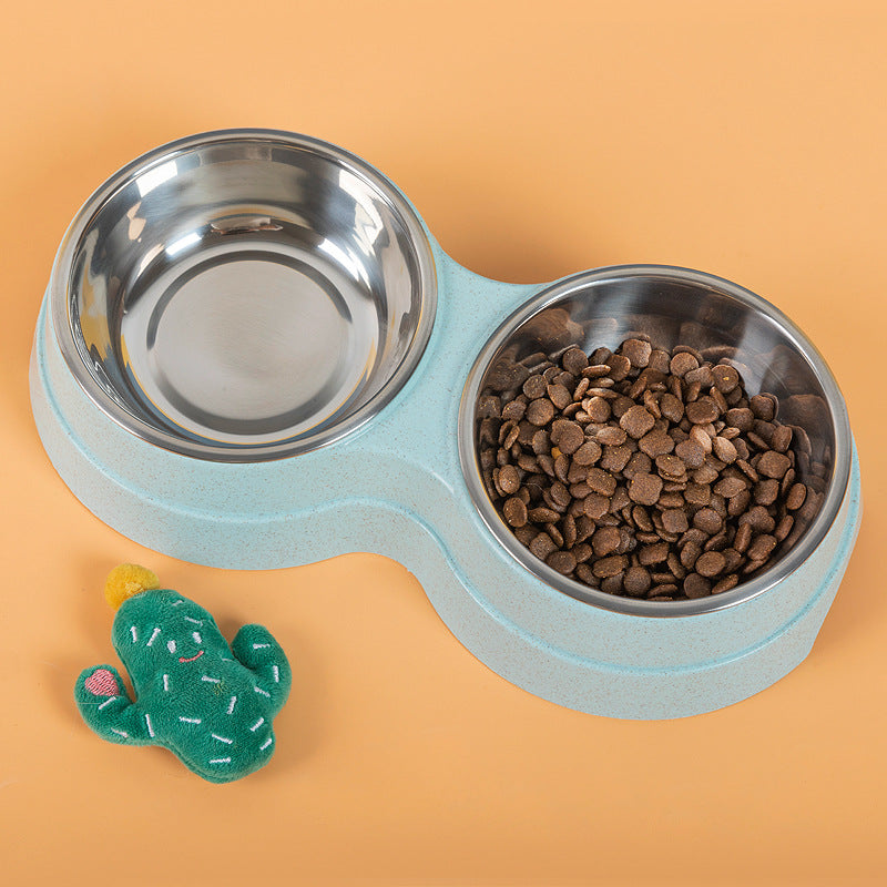 Double Stainless Steel Pet Bowl Set for Food & Water